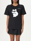 Karl Lagerfeld Ikon Choupette Aquarelle T-shirt In Black