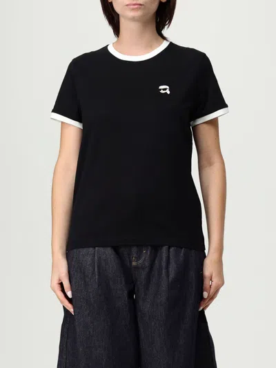 KARL LAGERFELD T-SHIRT KARL LAGERFELD WOMAN COLOR BLACK,H19073002