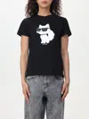 Karl Lagerfeld Ikon Choupette Rhinestone-embellished T-shirt In Black