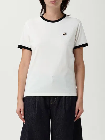 KARL LAGERFELD T-SHIRT KARL LAGERFELD WOMAN COLOR WHITE,H19073001