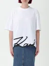 Karl Lagerfeld Signature Hem T-shirt In White