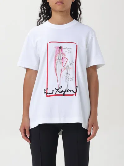 Karl Lagerfeld Logo-print Cotton T-shirt In Weiss