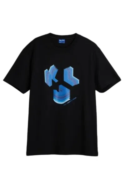 Karl Lagerfeld T-shirt Klj Regular Sslv 3d Monogram Regular In Nero