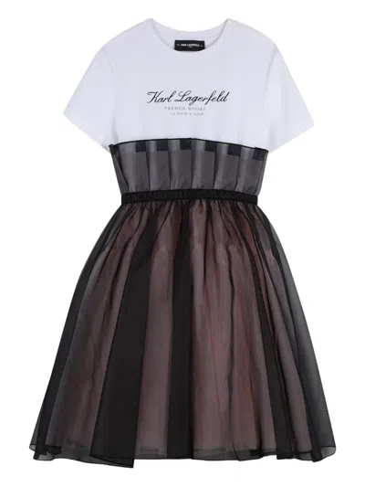 Karl Lagerfeld Kids' T-shirt Layered Dress In Black
