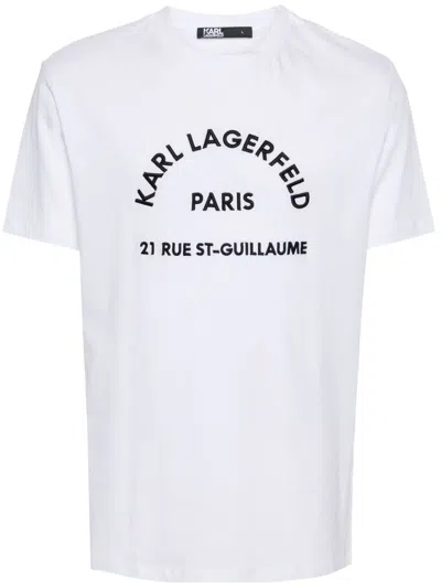 Karl Lagerfeld Logo刺绣棉t恤 In White