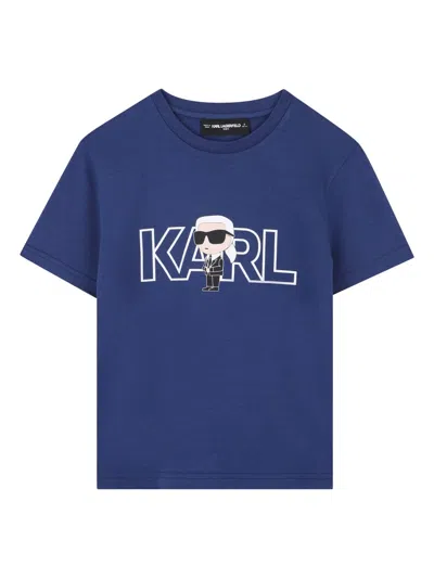Karl Lagerfeld T-shirt With Logo In Blue