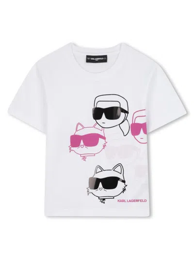Karl Lagerfeld Kids' T-shirt With Logo In White