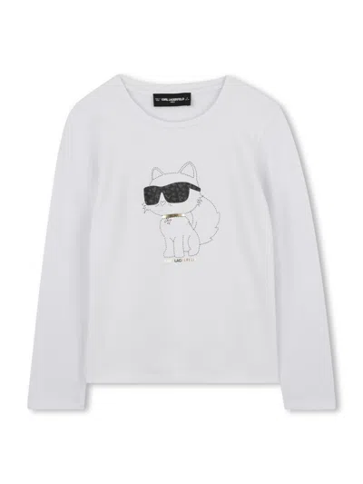 Karl Lagerfeld Kids' T-shirt With Logo In White
