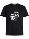 Karl Lagerfeld Ikon Choupette T-shirt In Black