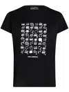 Karl Lagerfeld Organic Cotton Graphic T-shirt In Black