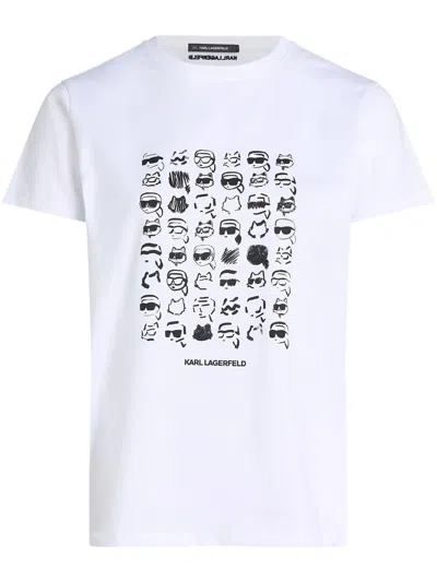 Karl Lagerfeld White Organic Cotton Graphic T Shirt