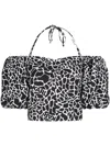 Karl Lagerfeld Giraffe-print Off-shoulder Blouse In Girfblkwht