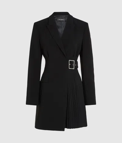 Karl Lagerfeld Tailored Pleated Blazer Mini Dress In Black