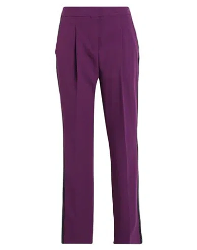 Karl Lagerfeld Tailored Evening Pants Woman Pants Plum Size 8 Recycled Polyester, Elastane In Purple