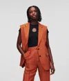 Karl Lagerfeld Tailored Gilet In Orange