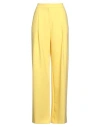 KARL LAGERFELD KARL LAGERFELD TAILORED PANTS WOMAN PANTS YELLOW SIZE 4 POLYESTER, VISCOSE, ELASTANE