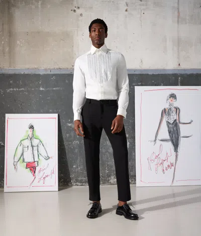 Karl Lagerfeld Tailored Punto Trousers In Black