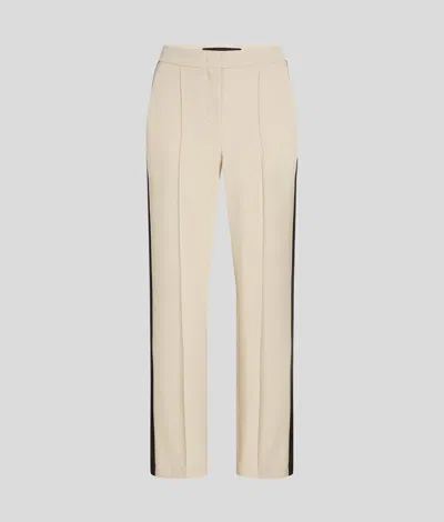 Karl Lagerfeld Tailored Tuxedo Pants In Neutral