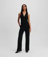 Karl Lagerfeld Tailored Tuxedo Pants In Black