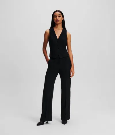 Karl Lagerfeld Tailored Tuxedo Pants In Black