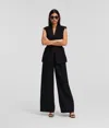 Karl Lagerfeld Tailored Wide-leg Pants In Black