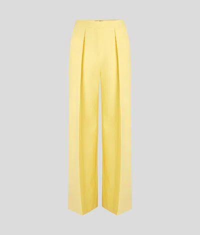 Karl Lagerfeld Tailored Wide-leg Pants In Yellow