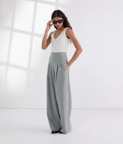 Karl Lagerfeld Tailored Wide-leg Pants In Gray