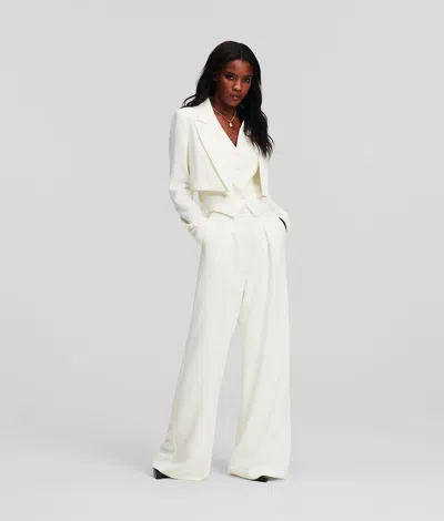 Karl Lagerfeld Tailored Wide-leg Trousers Handpicked By Hun Kim In White