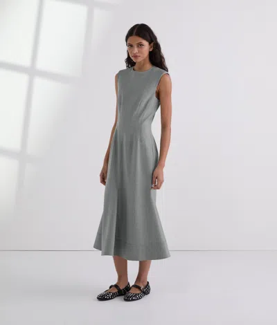 Karl Lagerfeld Tailored Wool-blend Dress In Gray