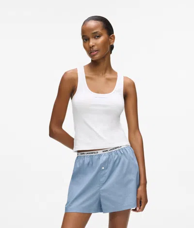 Karl Lagerfeld Tank Top And Shorts Pajama Set In White