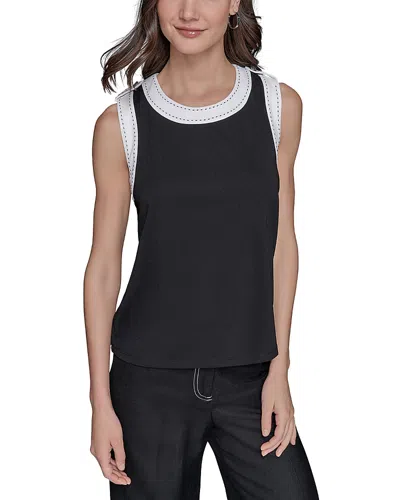 Karl Lagerfeld Tank Top In Black/soft White