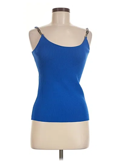 Pre-owned Karl Lagerfeld Tank Top Blue Strapless Neckline Tops