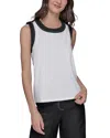 Karl Lagerfeld Tank Top In Soft White/black
