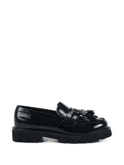 Karl Lagerfeld Tassel-detail Lug-sole Loafers In Black