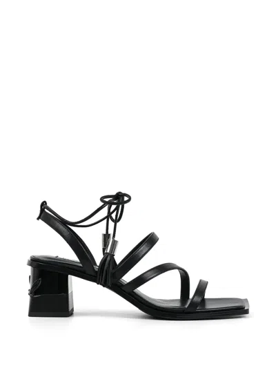 Karl Lagerfeld Tassel-detail Strappy Sandals In Black