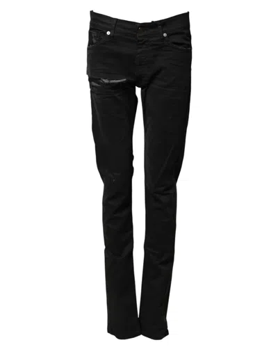 Pre-owned Karl Lagerfeld Tatte Men Skinny Blue Trouser Men's Jeans () In Black