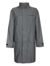 Karl Lagerfeld Long-sleeved Windbreaker Coat In Grey