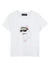 Karl Lagerfeld Choupette-print Crew-neck T-shirt In White