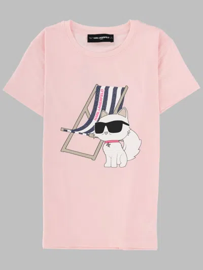 Karl Lagerfeld Tee Shirt In Pink