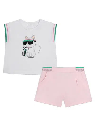 Karl Lagerfeld Kids' Tee Shirt+short In White