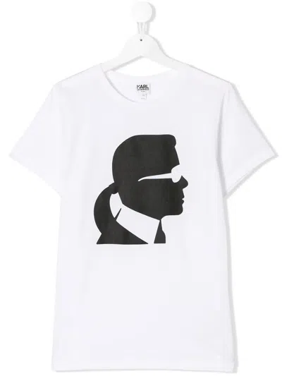 Karl Lagerfeld Teen Karl Print T-shirt In White