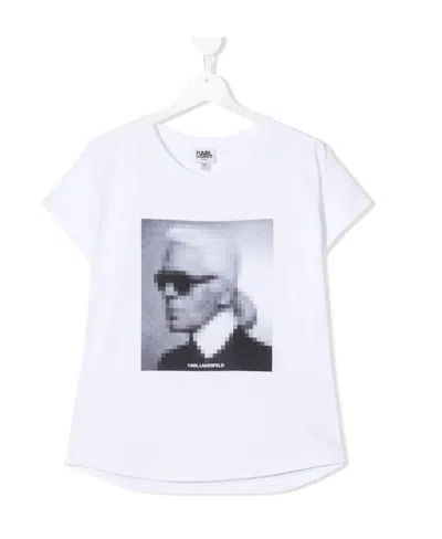 Karl Lagerfeld Teen Karl-print T-shirt In White