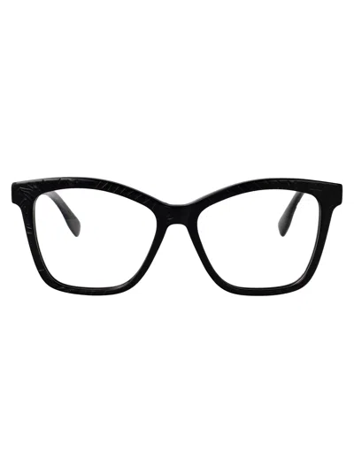 KARL LAGERFELD KARL LAGERFELD TEXTURED BLACK ACETATE GLASSES