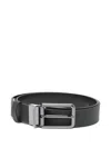 Karl Lagerfeld Textured Buckle Belt In Black