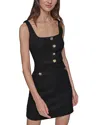 Karl Lagerfeld Textured Knit Dress In Black