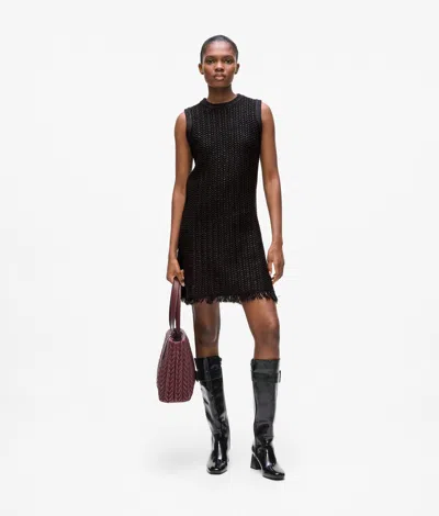Karl Lagerfeld Textured Knit Dress In Black