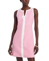 Karl Lagerfeld Textured Knit Mini Dress In Fuschia/soft White
