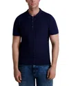 Karl Lagerfeld Kl Monogram Knitted Polo Shirt In Navy