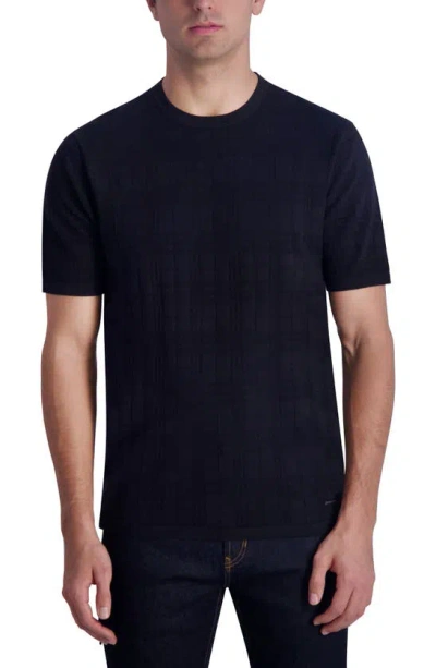 Karl Lagerfeld Textured Knit T-shirt In Black