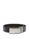 Karl Lagerfeld Textured Leather Belt In Black